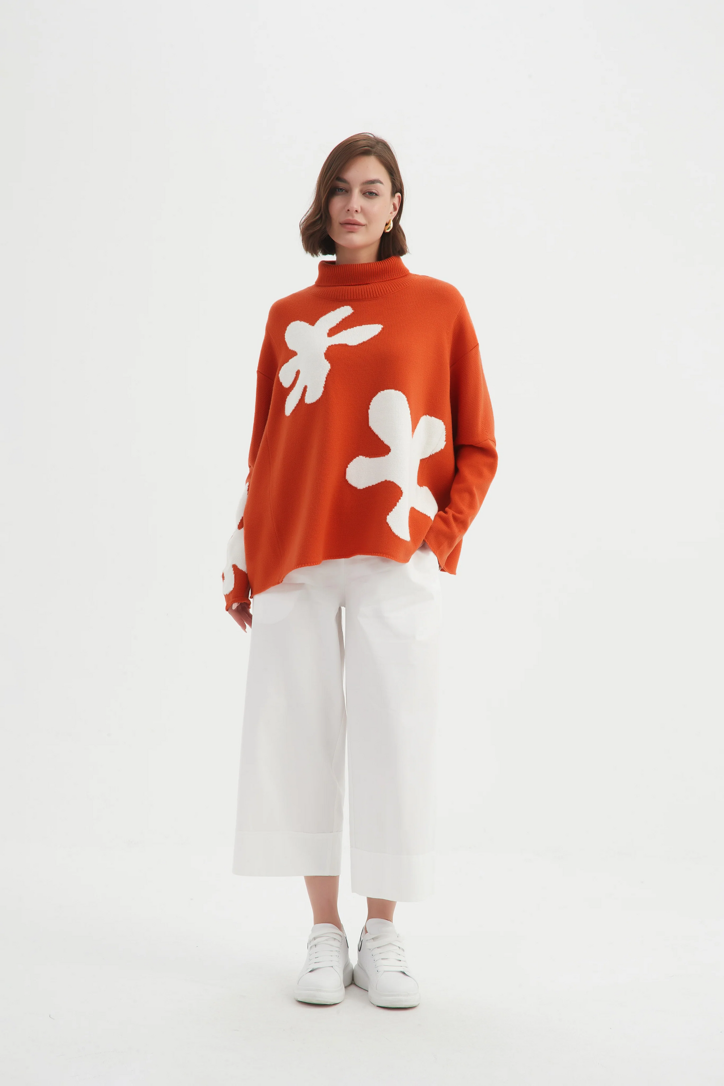 Tirelli Splatter Print Knit - Orange/White