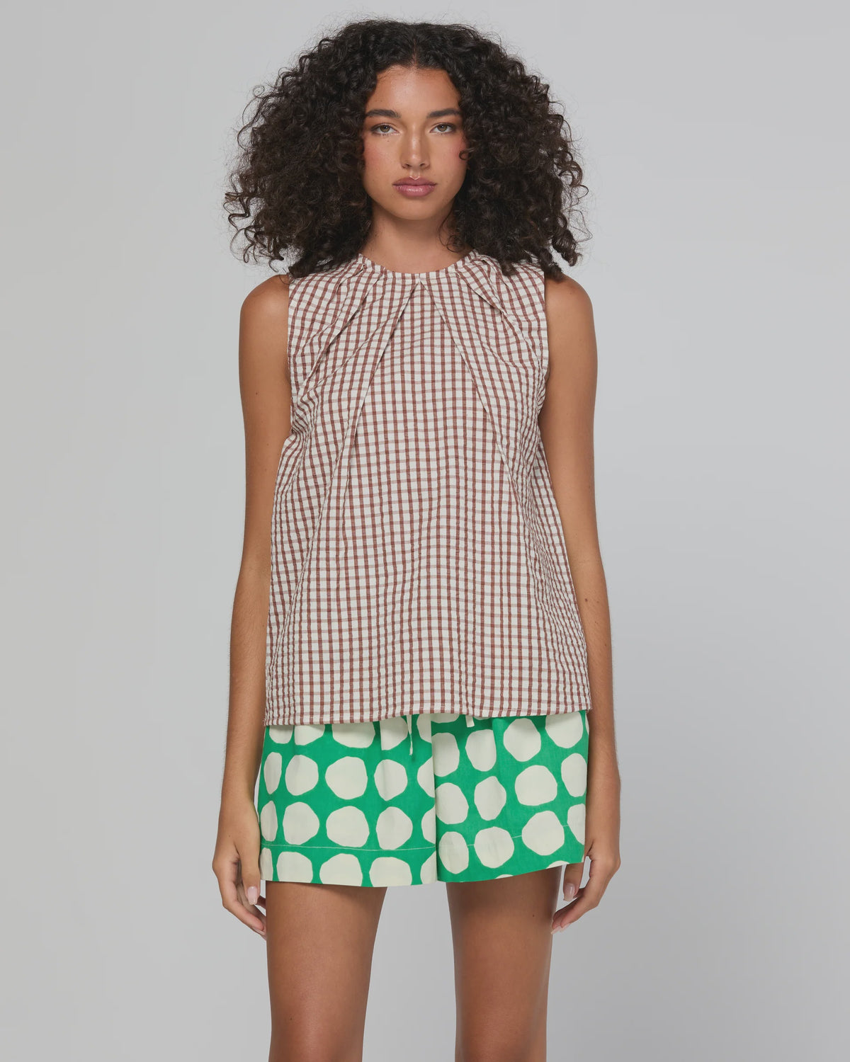 Boom Shankar Chekku Top - Cocoa Gingham