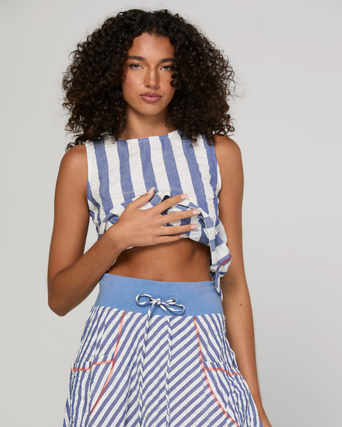 Boom Shankar Guru Skirt - Ocean Stripe