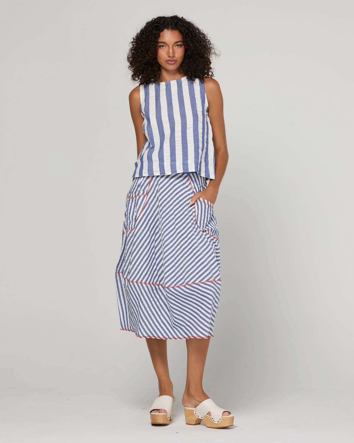Boom Shankar Guru Skirt - Ocean Stripe