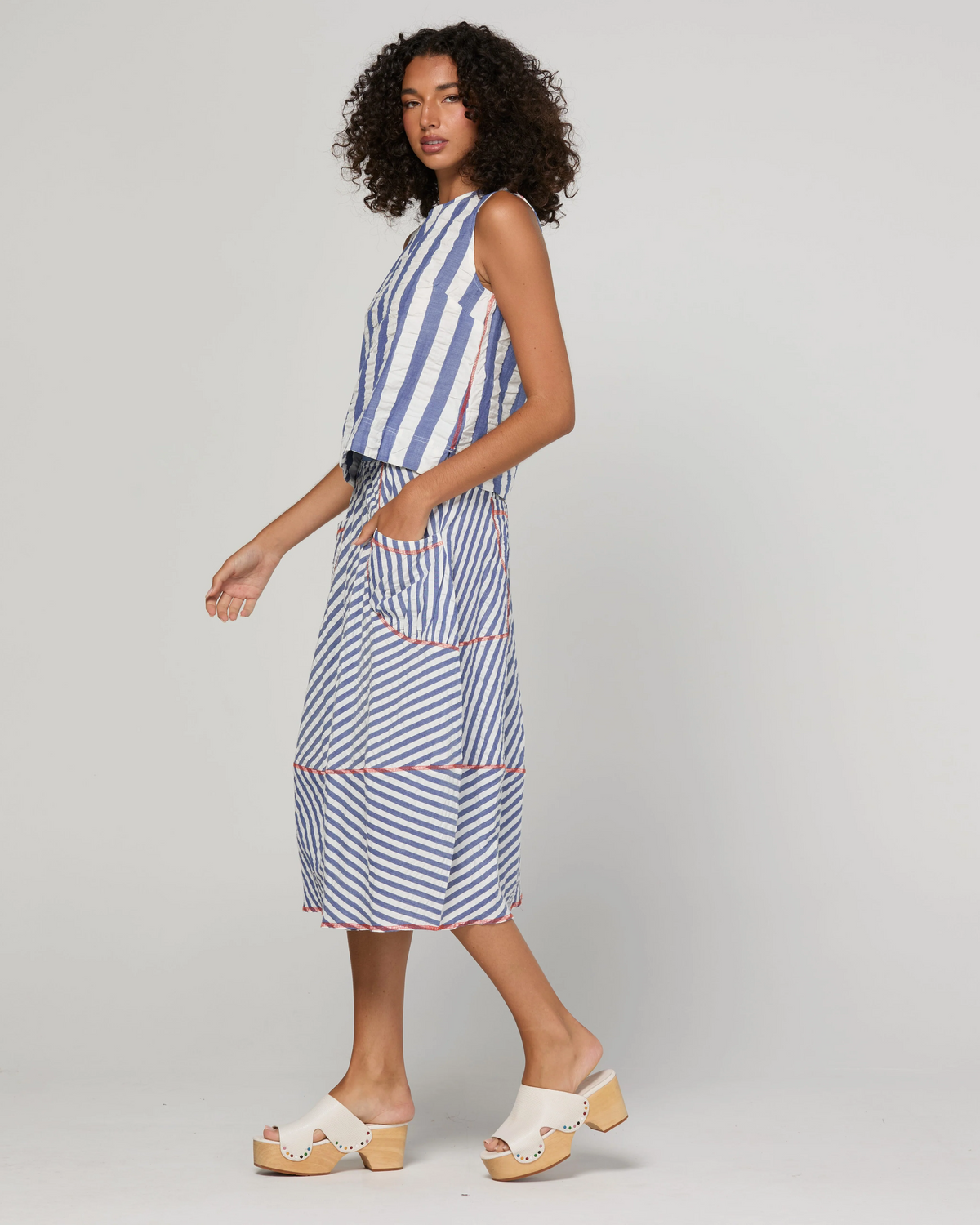 Boom Shankar Guru Skirt - Ocean Stripe