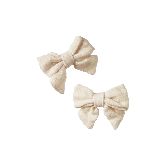 Nature Baby Bow Hair Clips 2pk - Natural