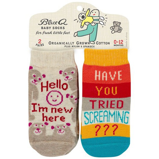 Blue Q Baby Socks - I'm New/Screaming