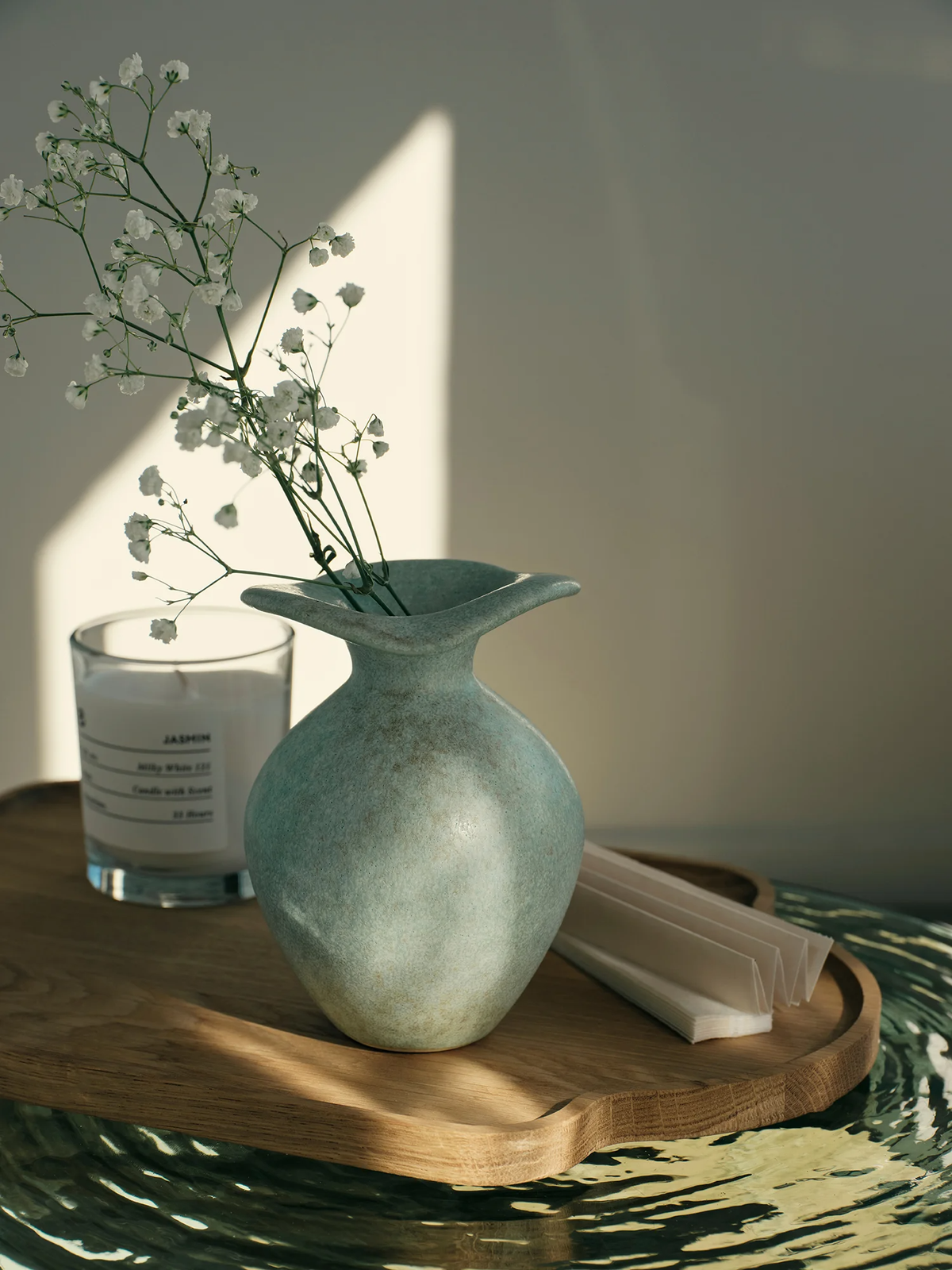 Broste Florentina Vase XS - Glossy Sage Green