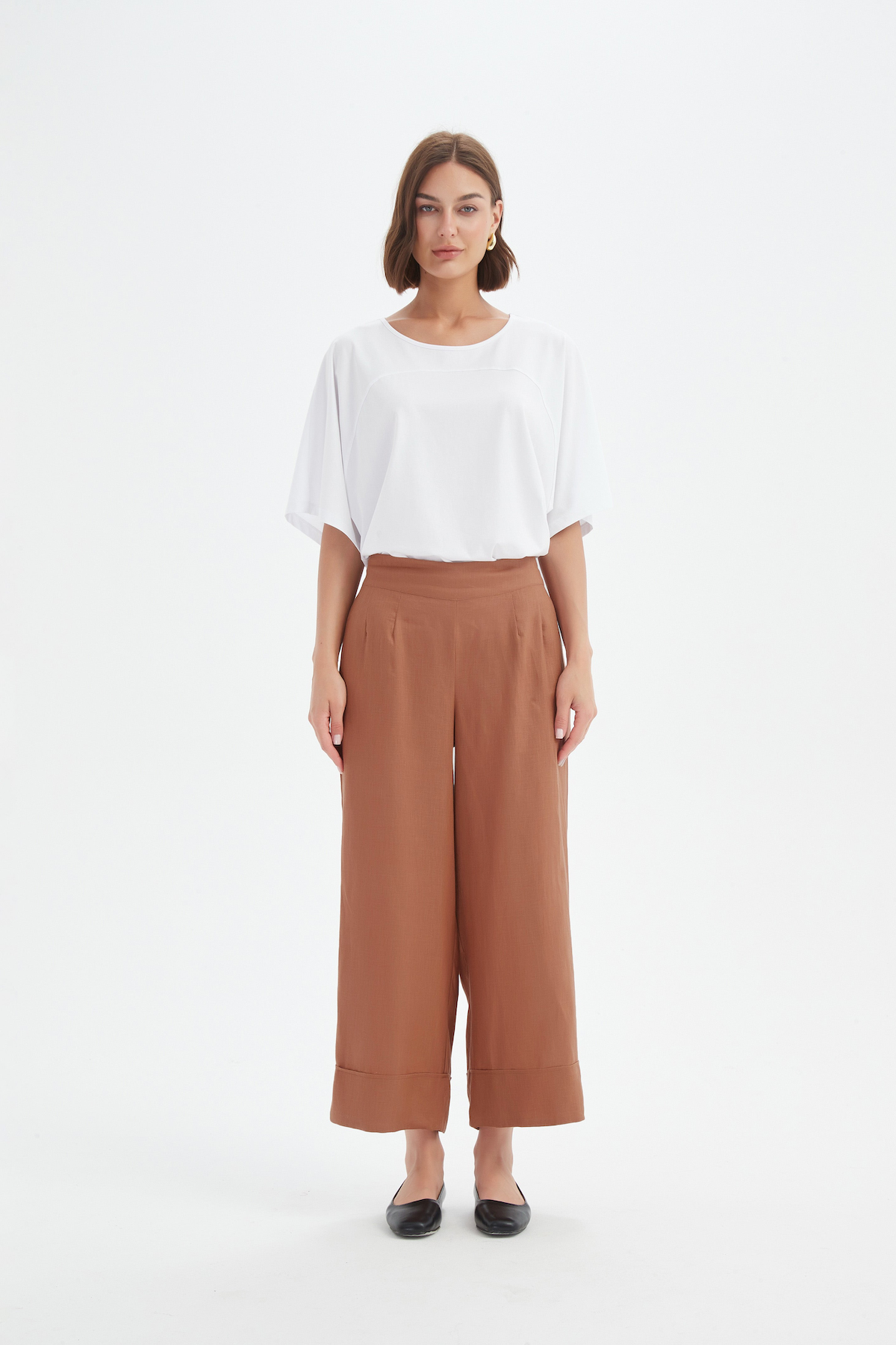 Tirelli Wide Leg Linen Pant - Cedar