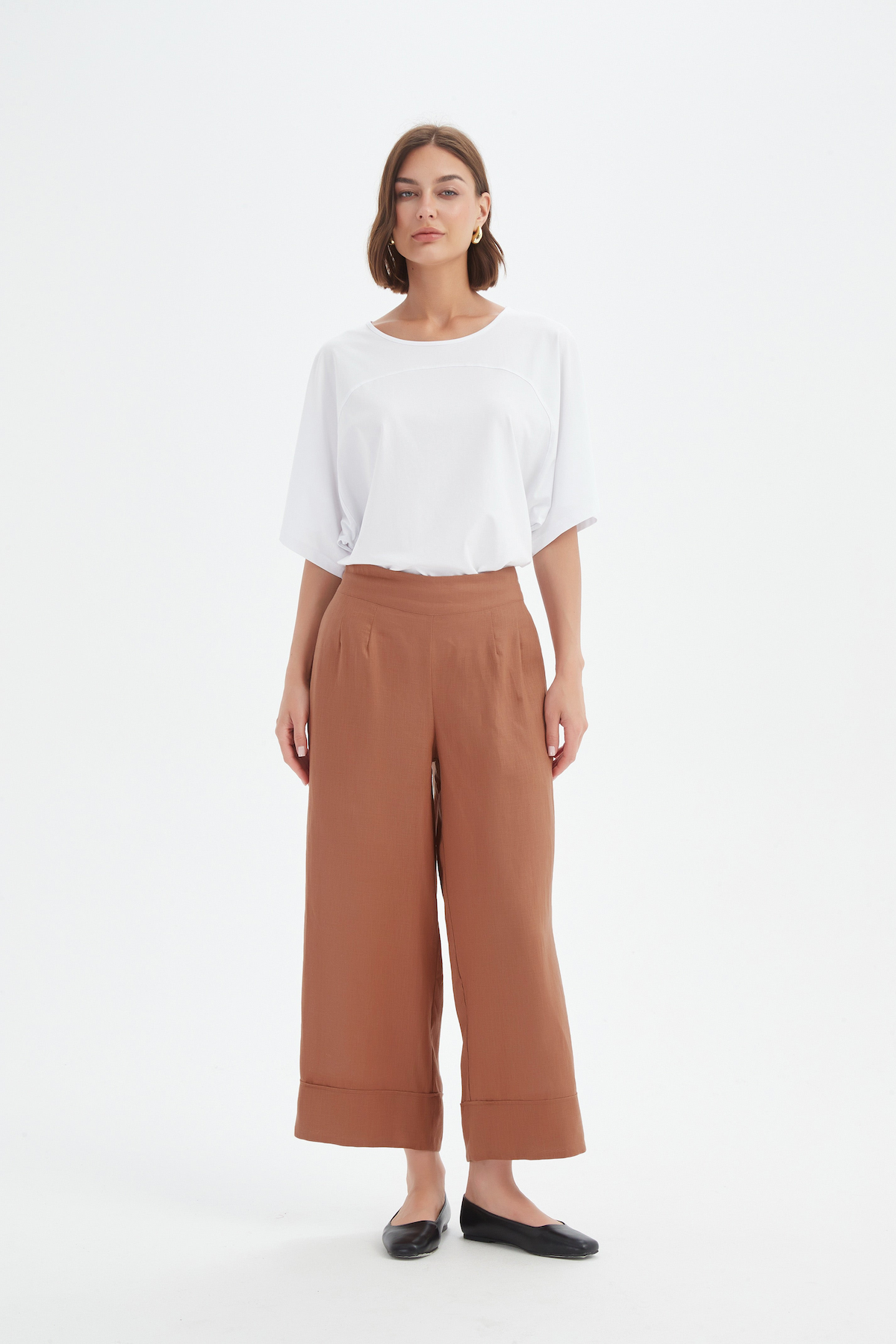 Tirelli Wide Leg Linen Pant - Cedar