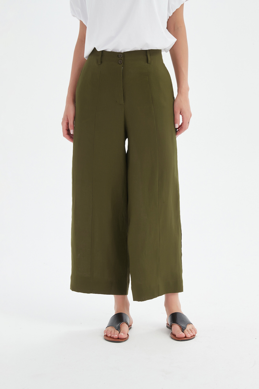 Tirelli Patch Pocket Easy Pant - Dark Moss