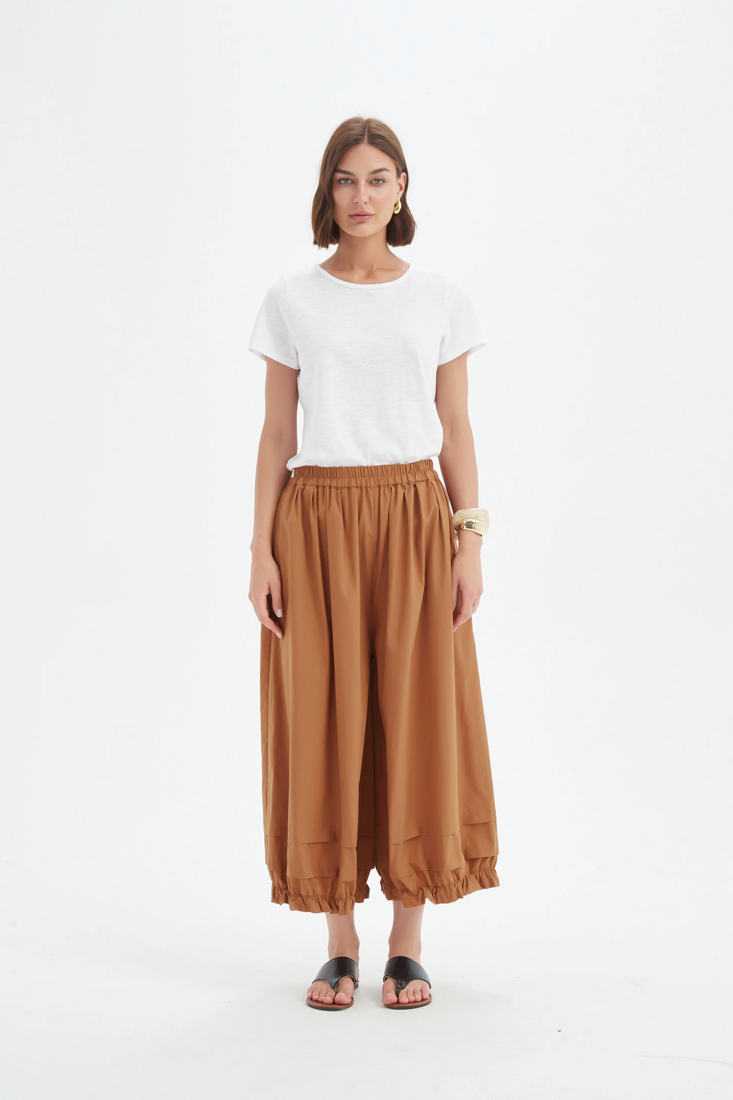 Tirelli Ruffle Cuff Easy Pant - Russet