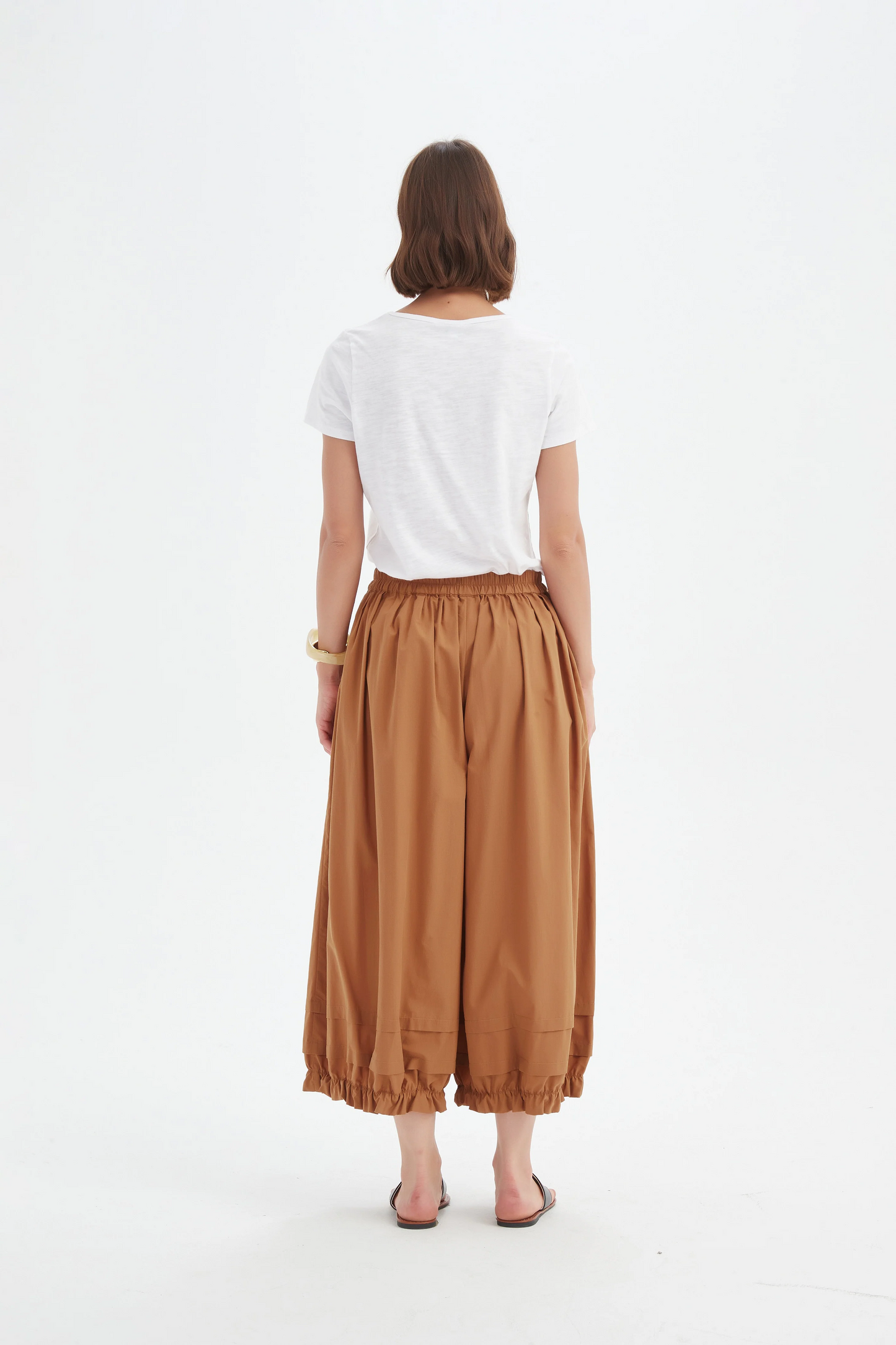 Tirelli Ruffle Cuff Easy Pant - Russet