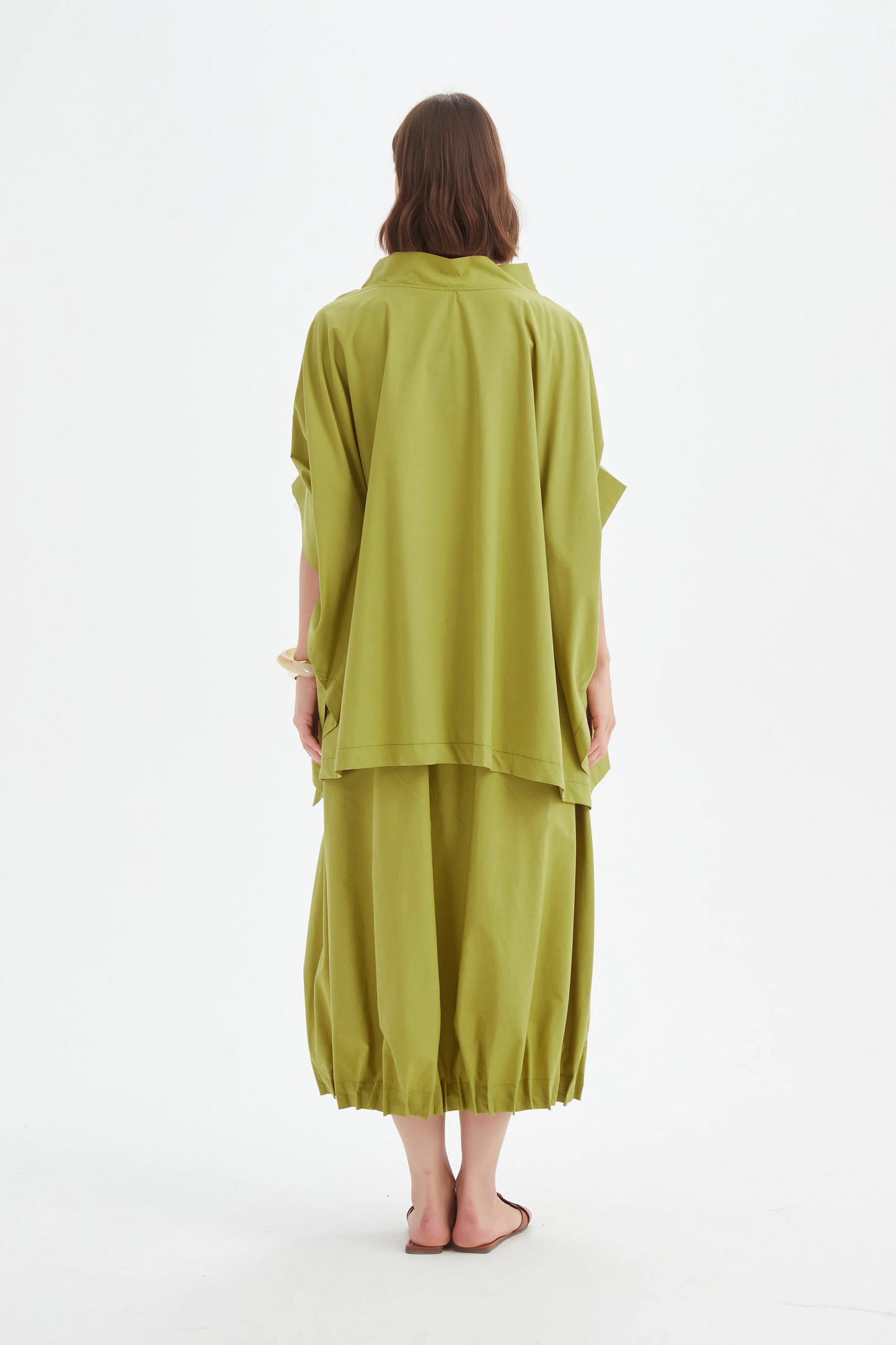 Tirelli Statement Neck Tunic - Split Pea