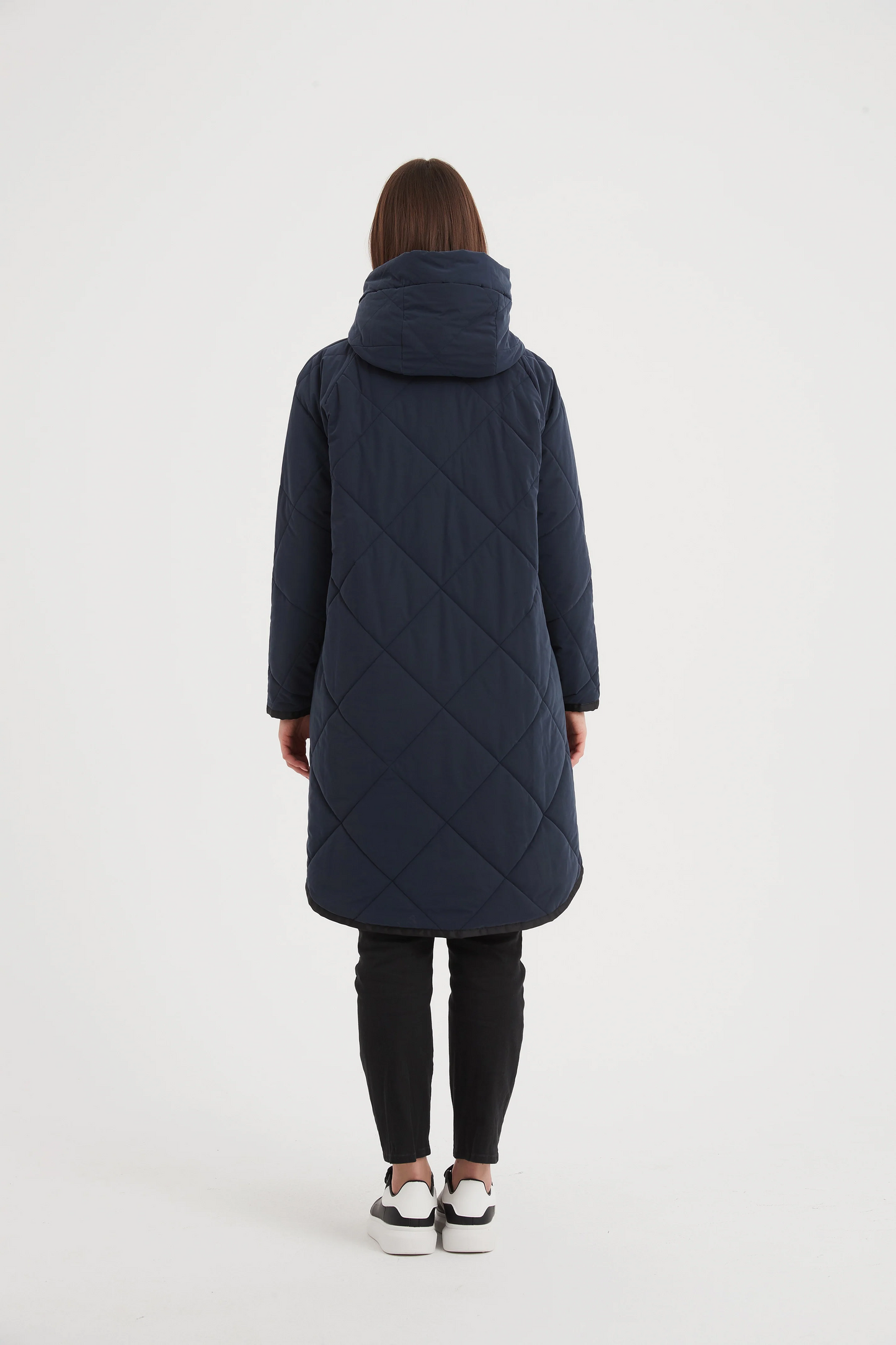 Tirelli Zip Hem Winter Coat - Navy