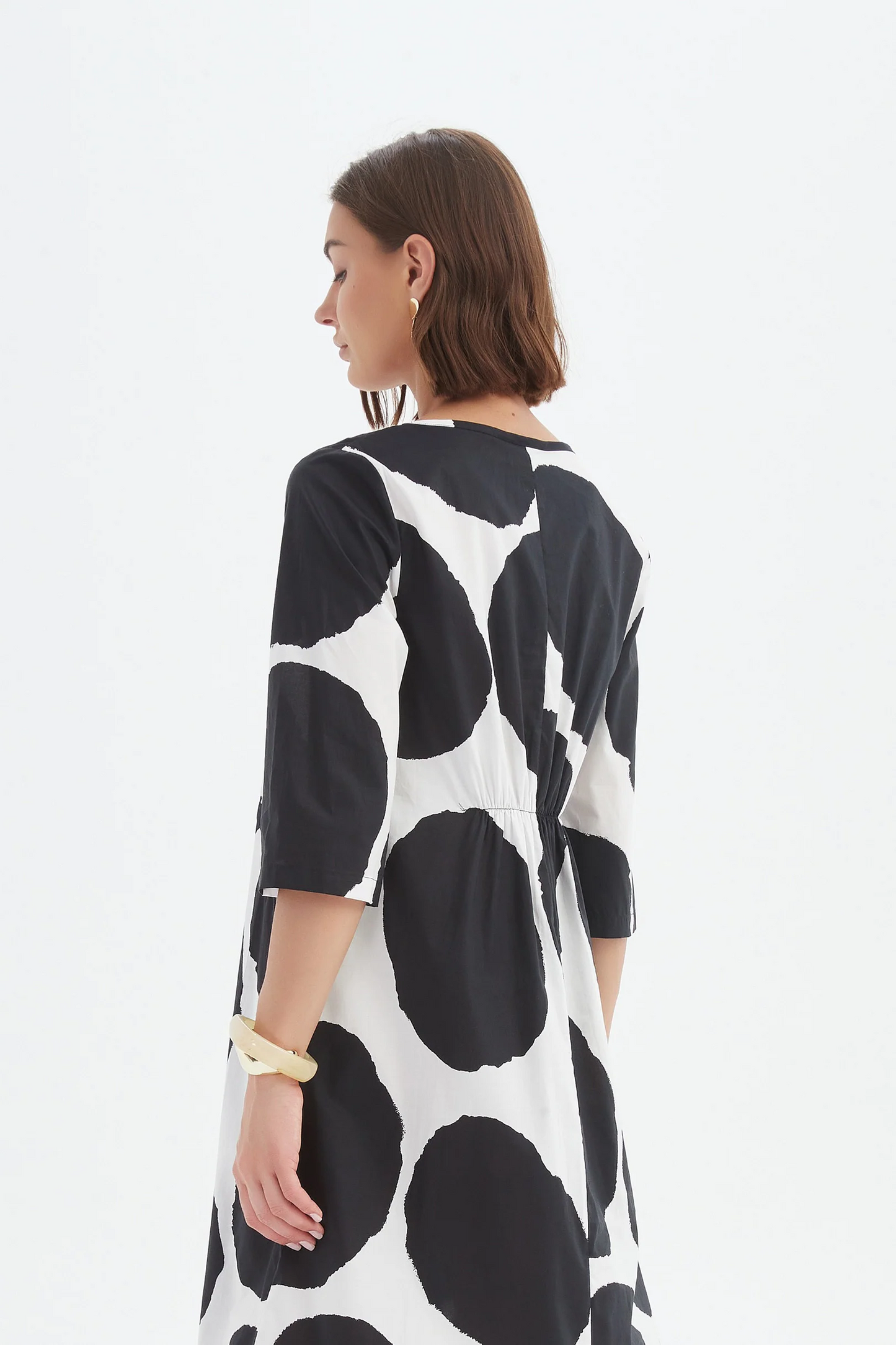 Tirelli Curve Seam Poplin Dress - Black/White Spot