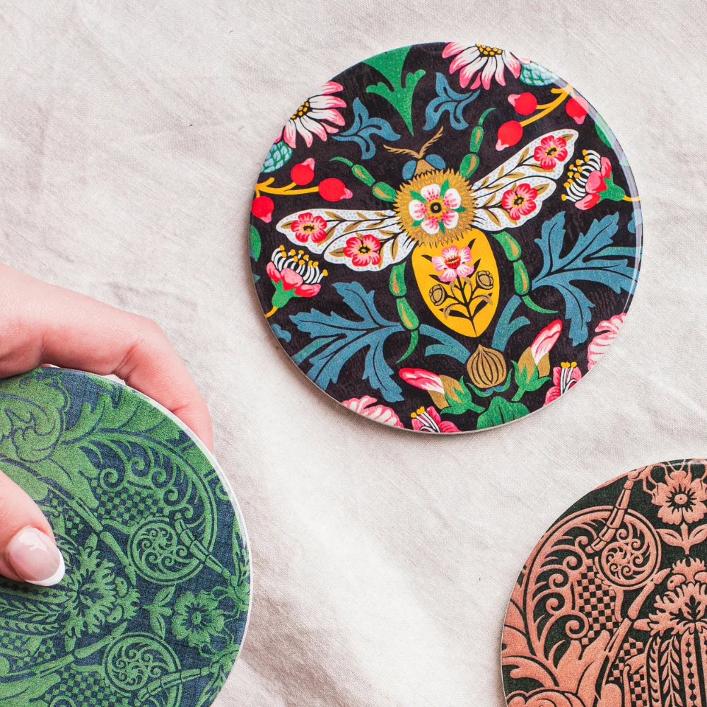 Tikitibu Coaster Damask - Bee