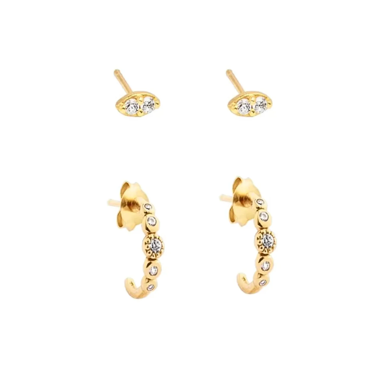 Lindi Kingi Blanc Earring Set - Gold