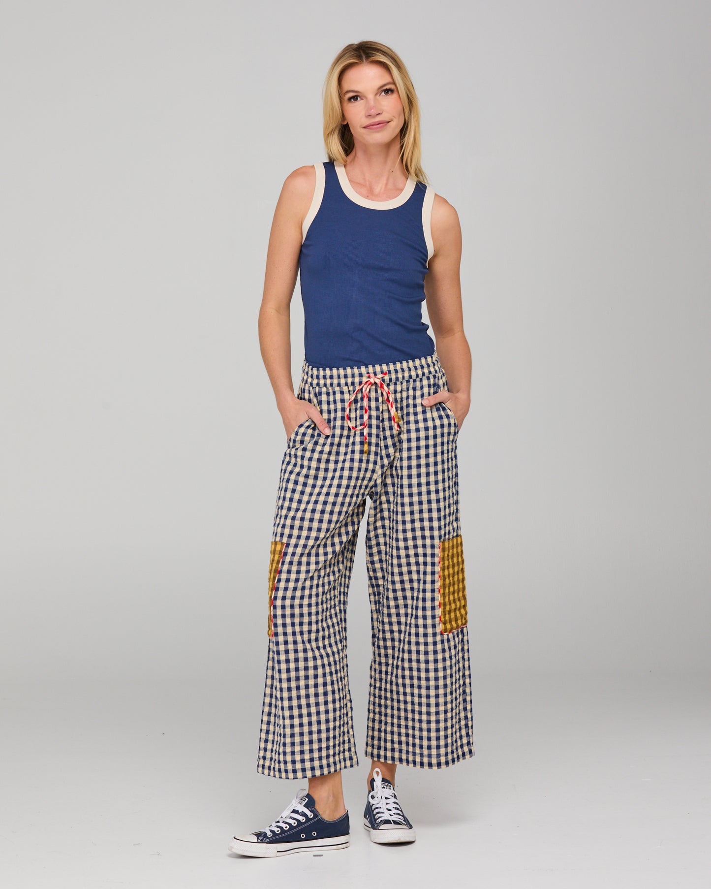Boom Shankar Evelina Pant - Navy Spliced