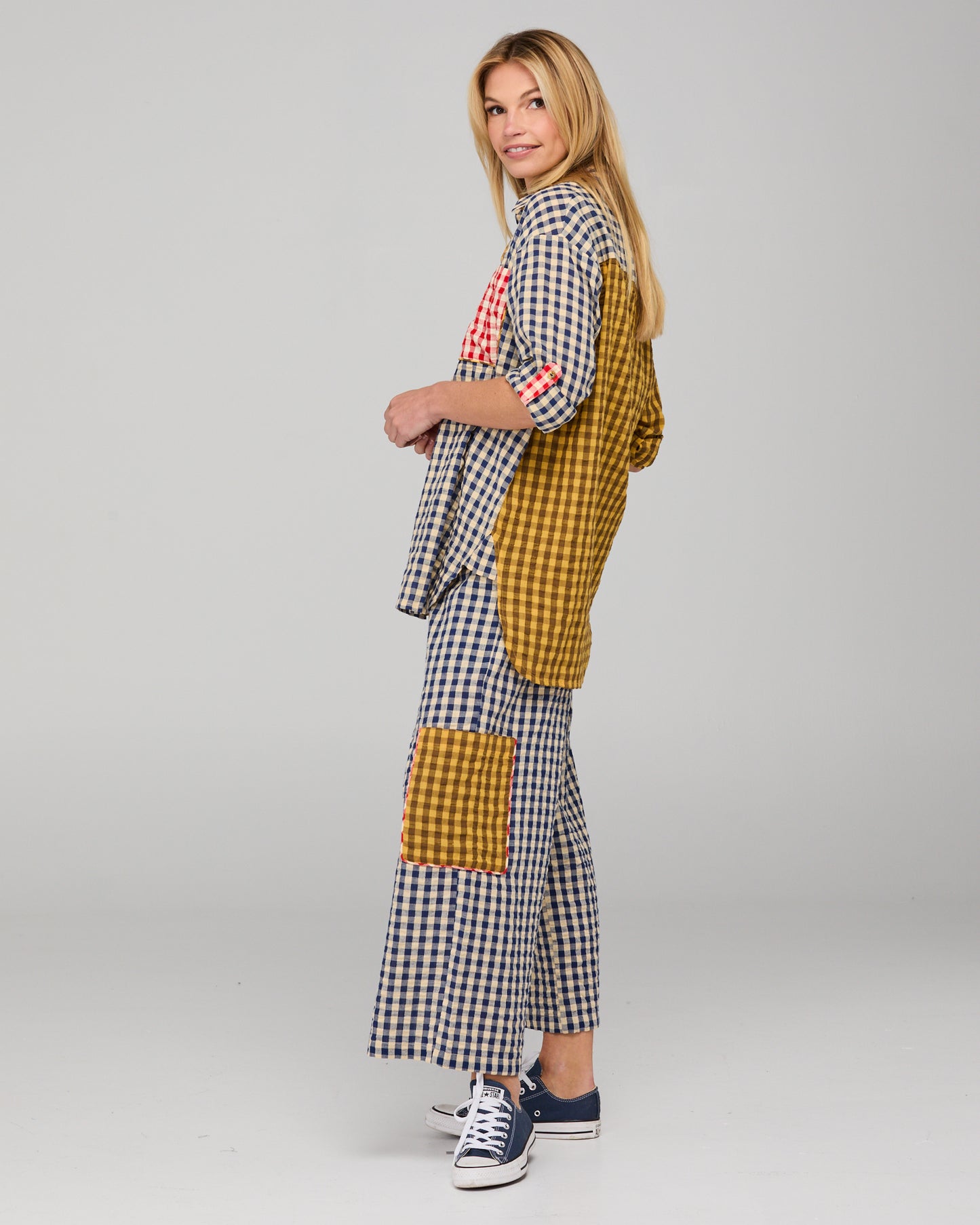 Boom Shankar Evelina Pant - Navy Spliced