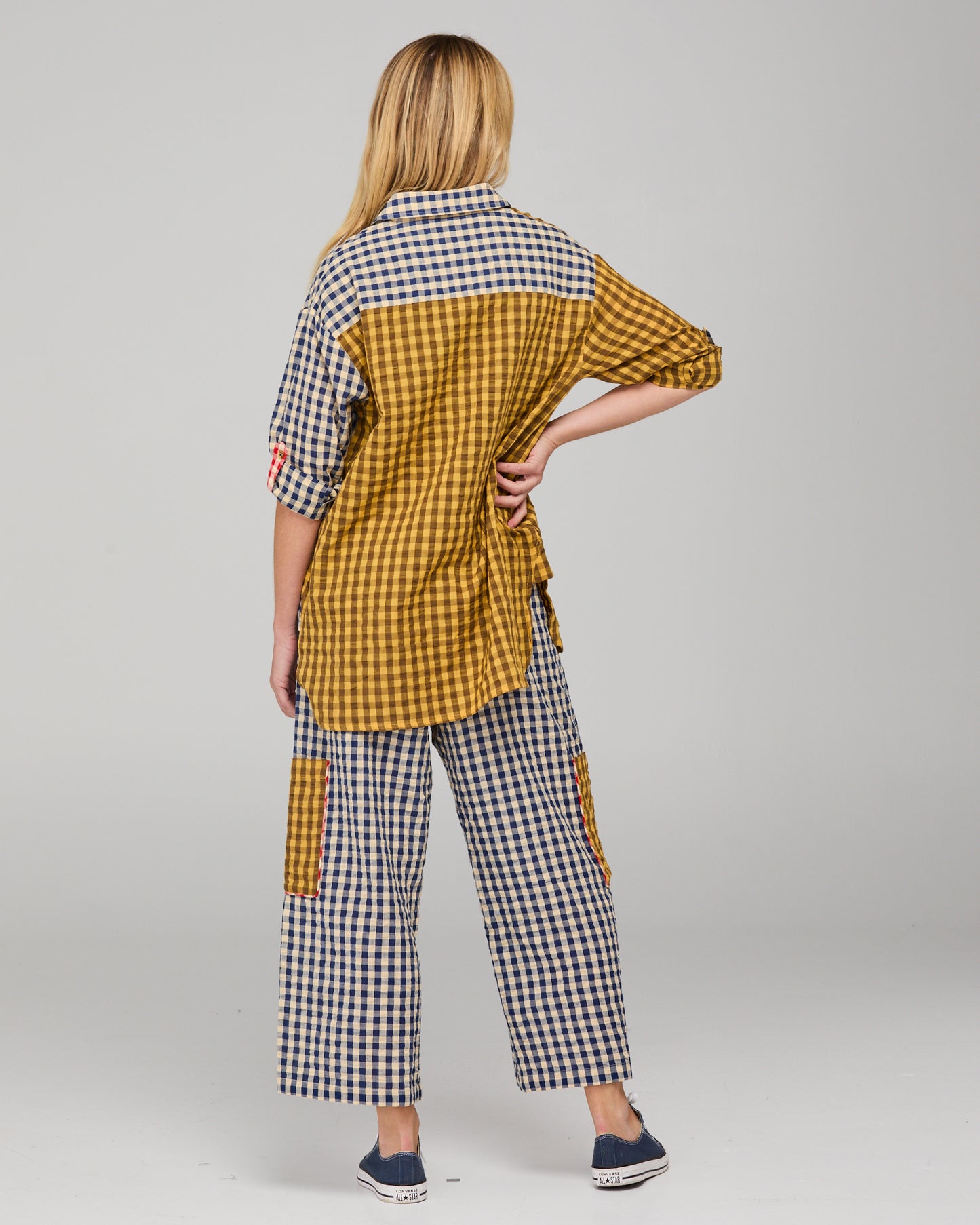 Boom Shankar Evelina Pant - Navy Spliced