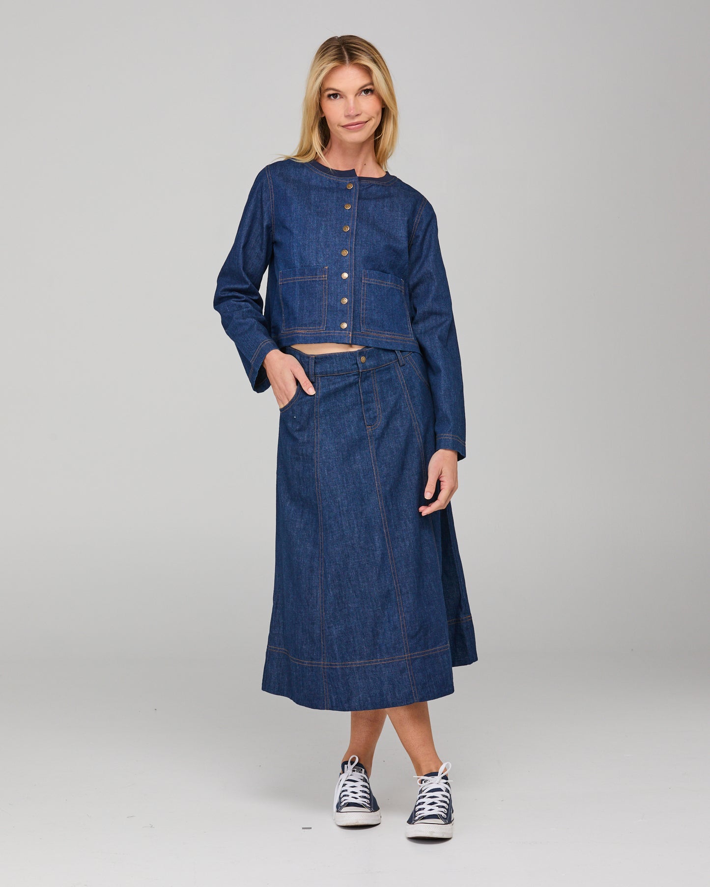 Boom Shankar Fumiko Skirt - Dark Denim