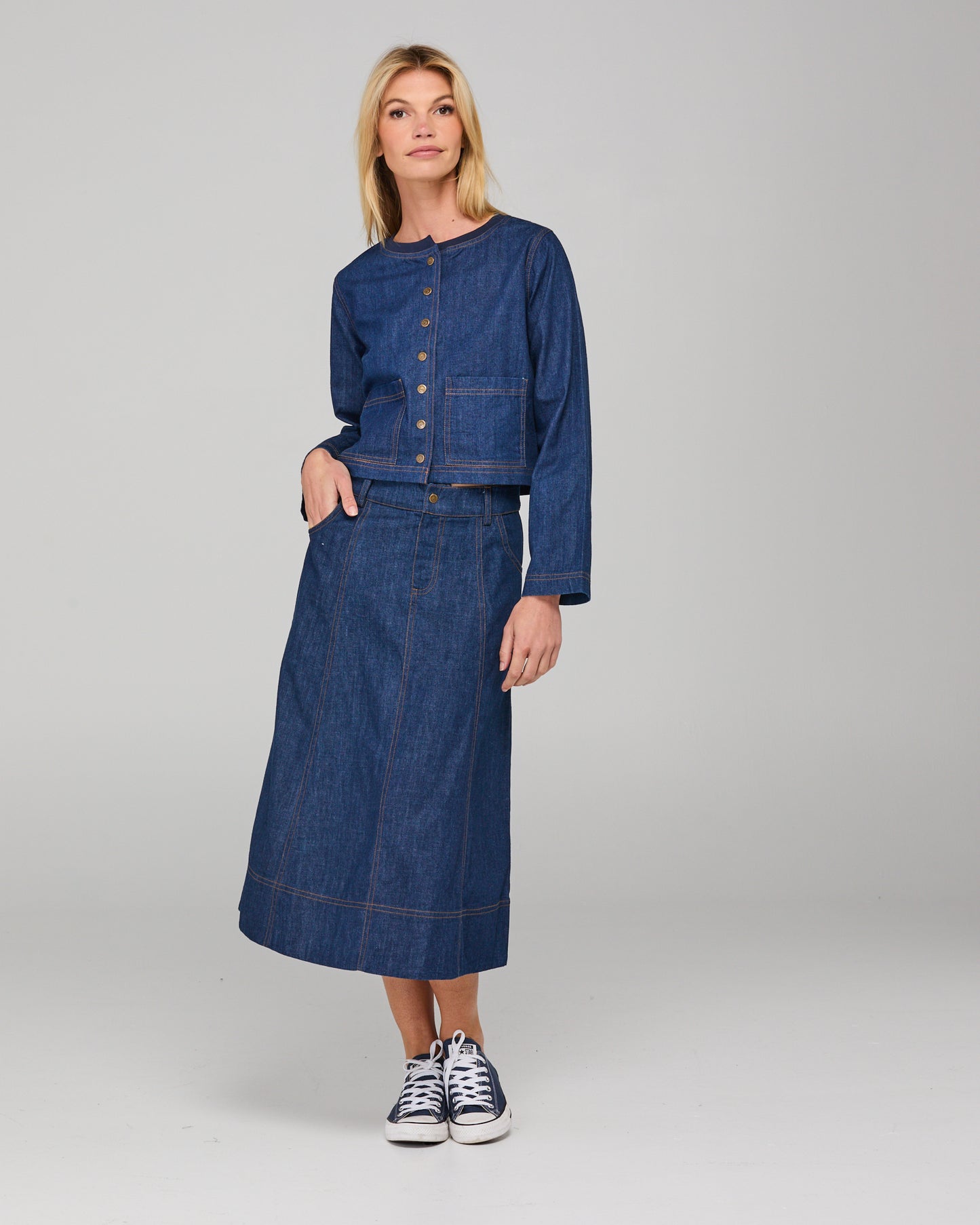 Boom Shankar Fumiko Skirt - Dark Denim