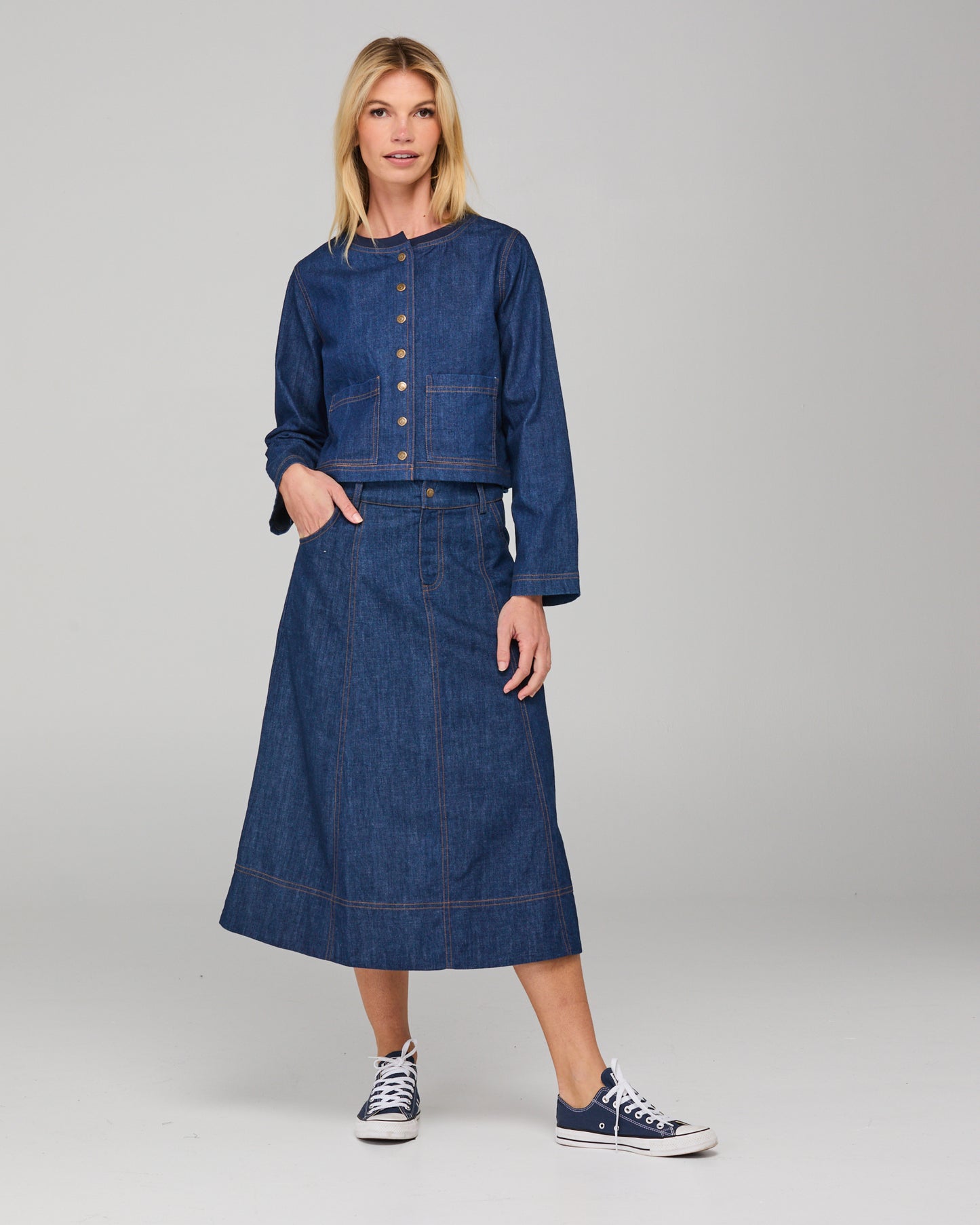 Boom Shankar Fumiko Skirt - Dark Denim