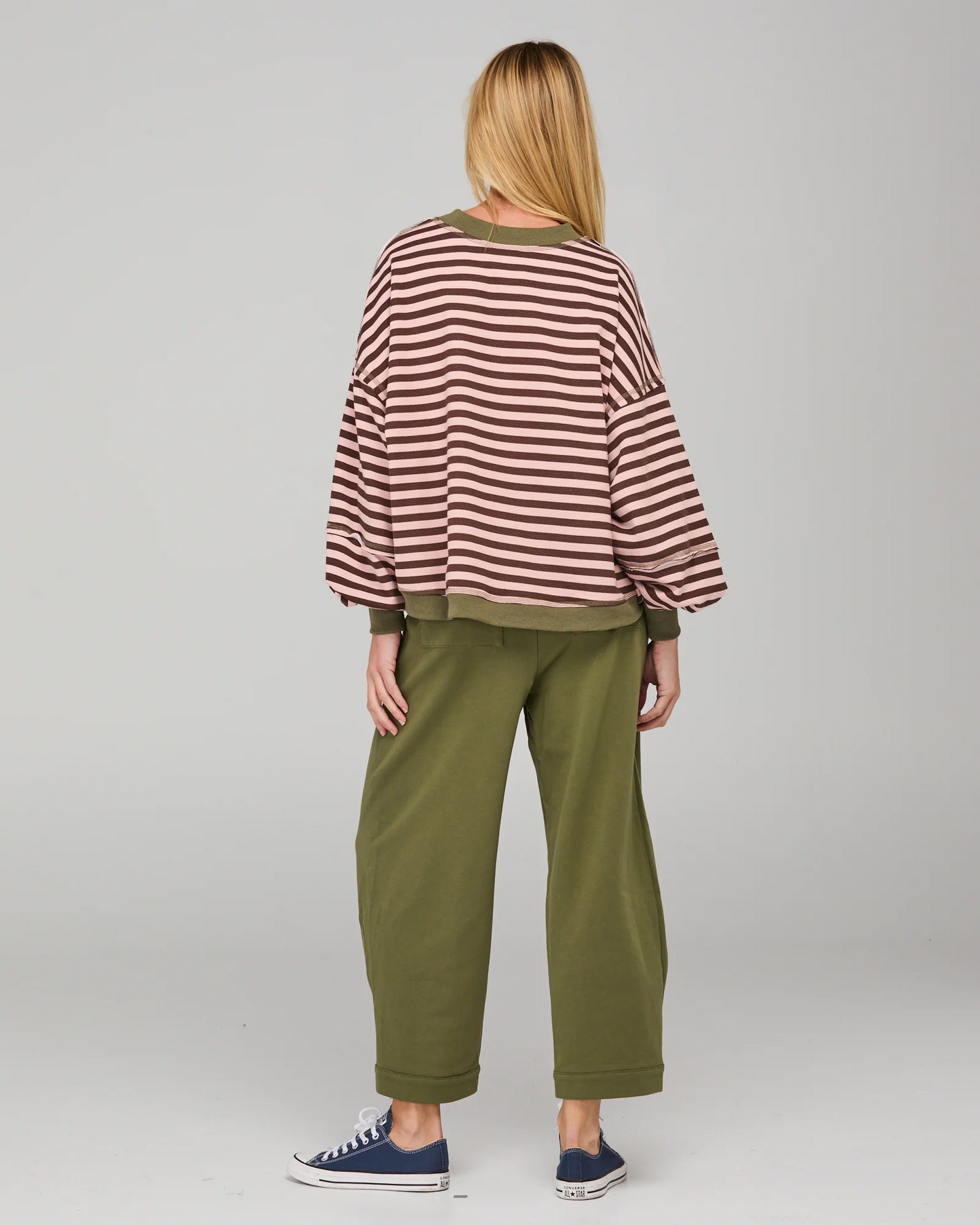 Boom Shankar Guru Sweater - Dusty Pink Stripe