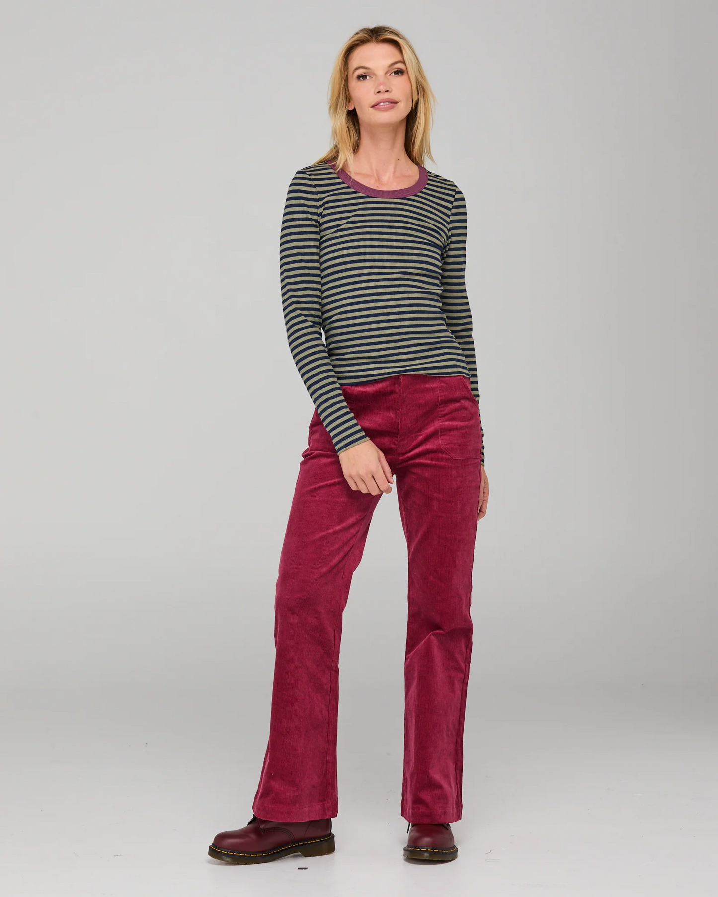 Boom Shankar Bellissimo Long Sleeve Top - Stripe