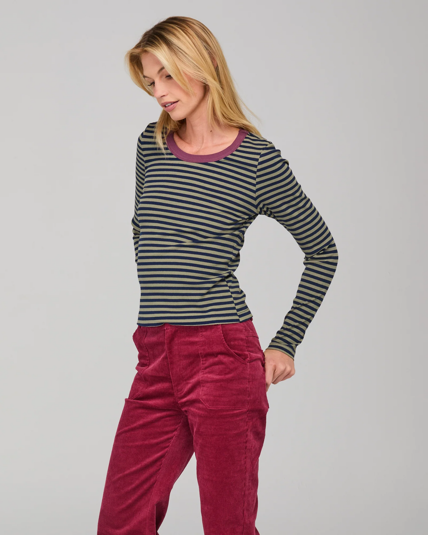 Boom Shankar Bellissimo Long Sleeve Top - Stripe