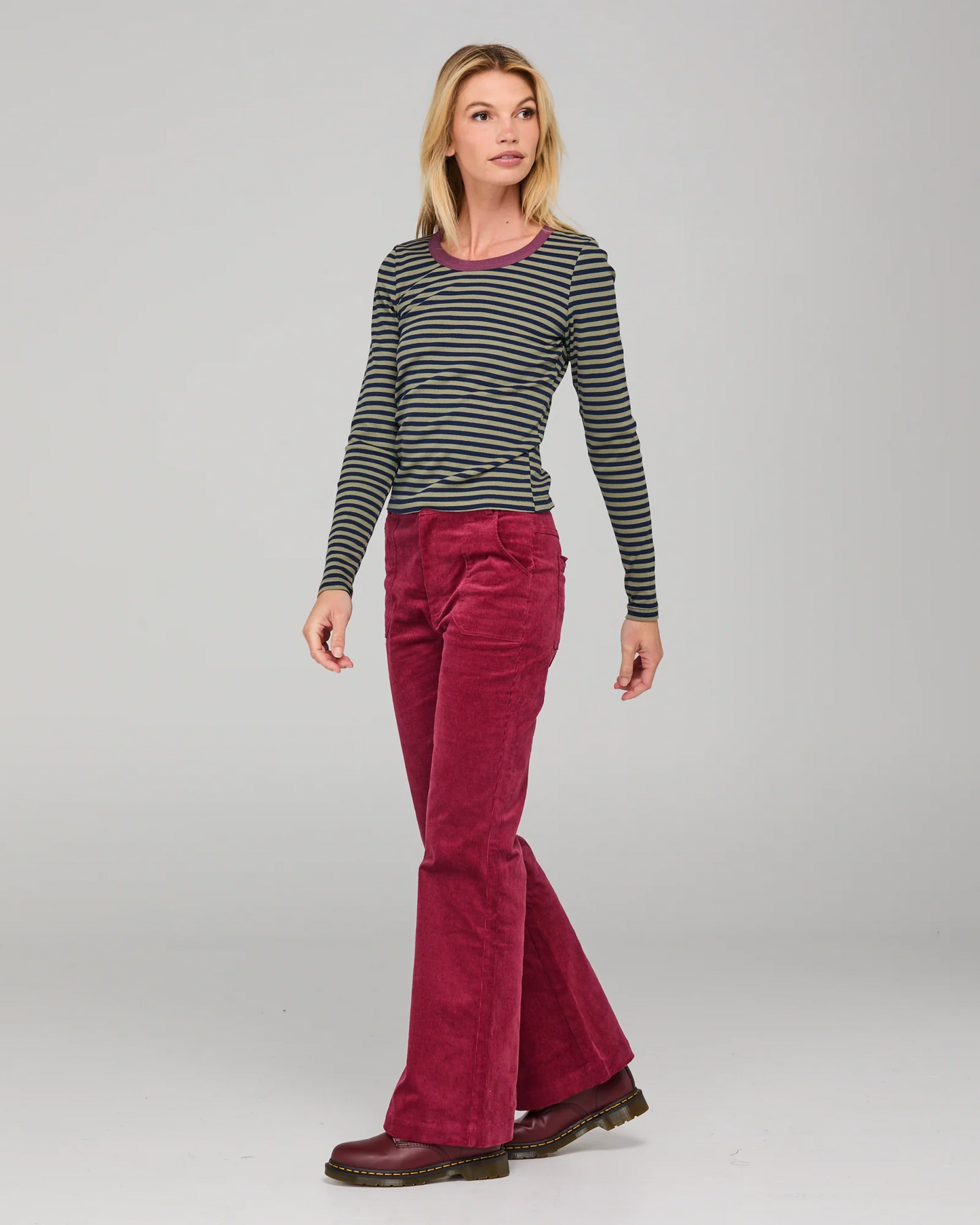Boom Shankar Bellissimo Long Sleeve Top - Stripe