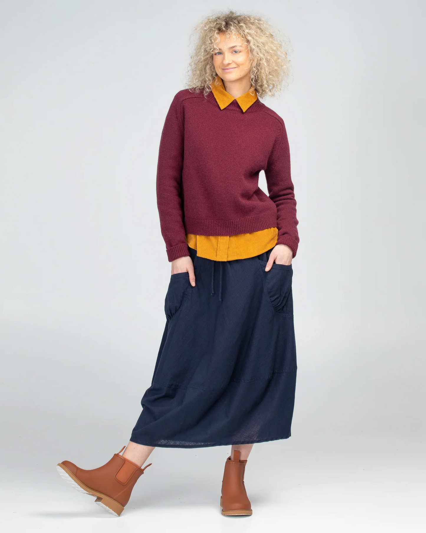 Boom Shankar Winter Guru Skirt - Navy