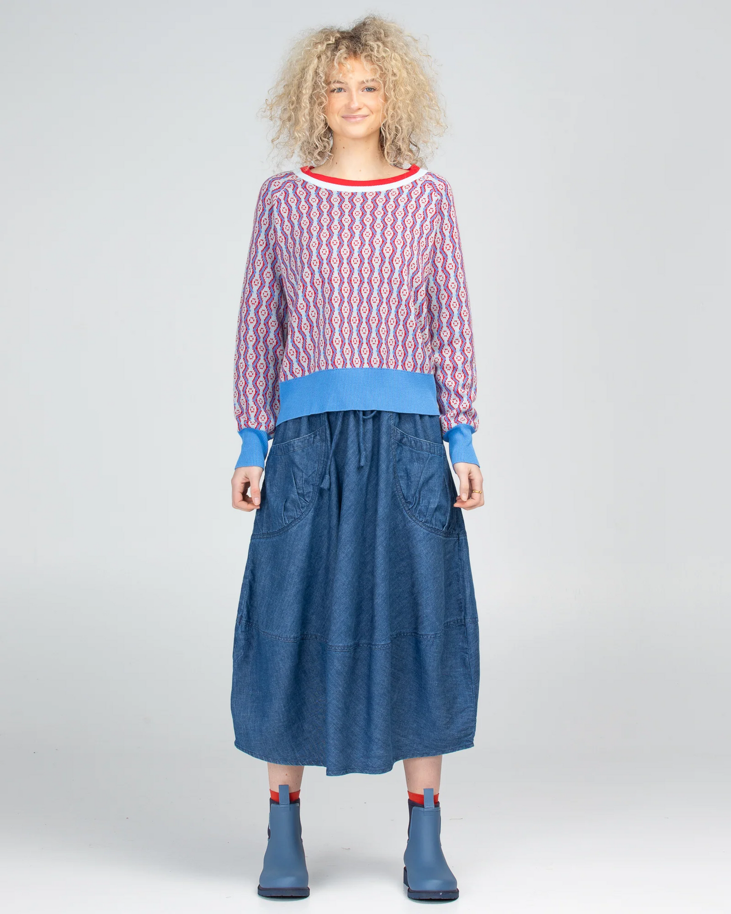 Boom Shankar Guru Skirt - Mid Wash Denim
