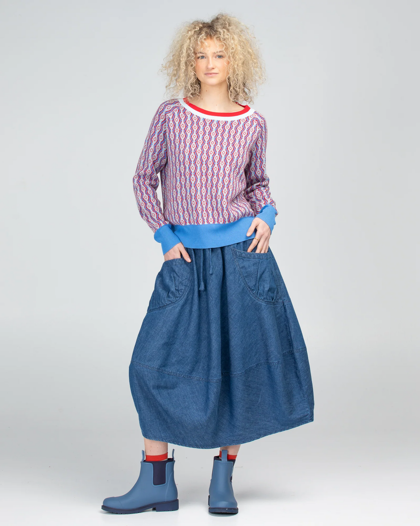 Boom Shankar Guru Skirt - Mid Wash Denim