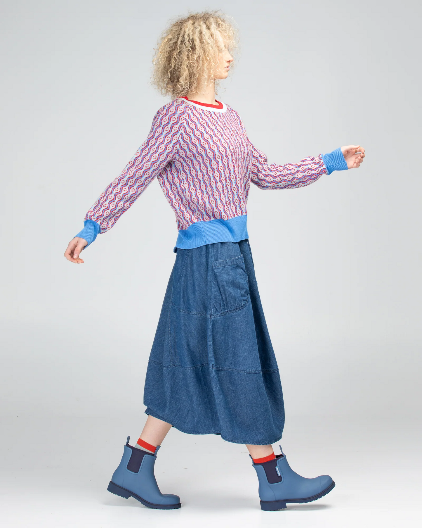 Boom Shankar Guru Skirt - Mid Wash Denim
