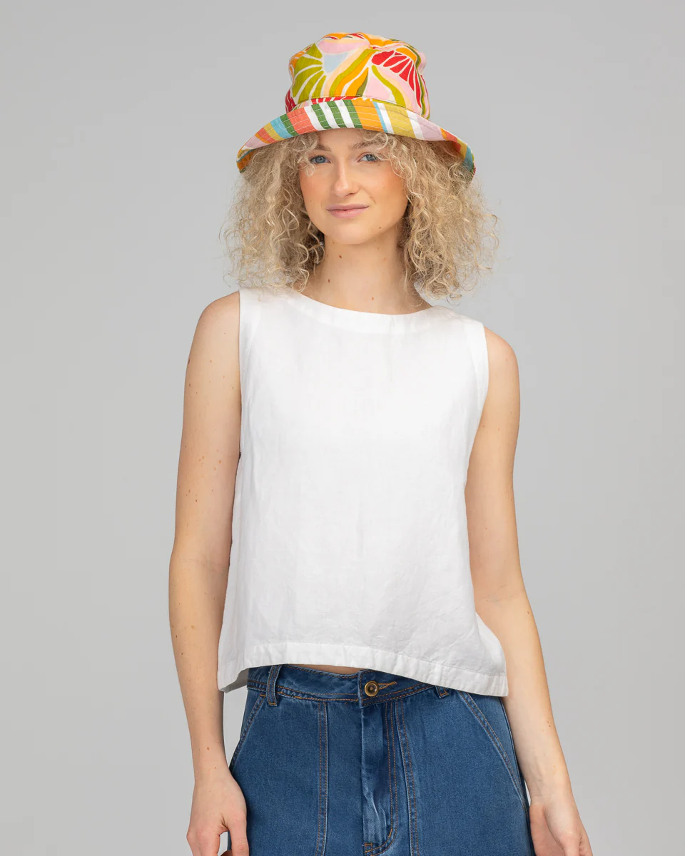 Boom Shankar Reversible Bucket Hat - Colada/Ailana Stripe