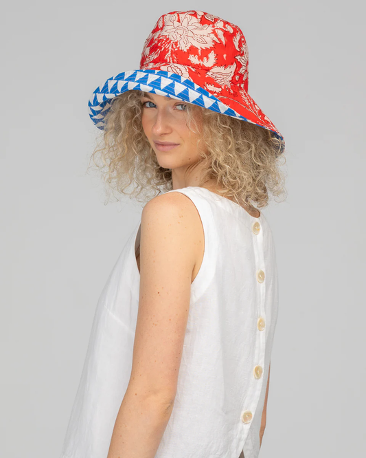 Boom Shanker Reversible Wide Brim Bucket Hat - Farrah/Kelly