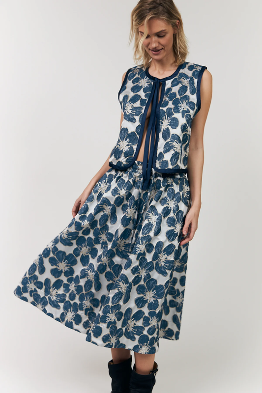 Lollys Laundry Bristol Midi Skirt - Blue
