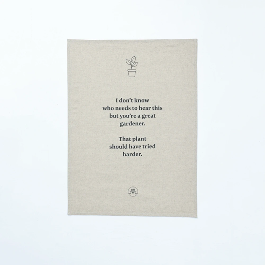 MM Linen Dry Humour Brown Thumb Teatowel