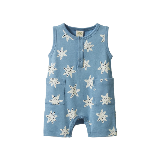 Nature Baby Camper Suit - Sea Stars Print
