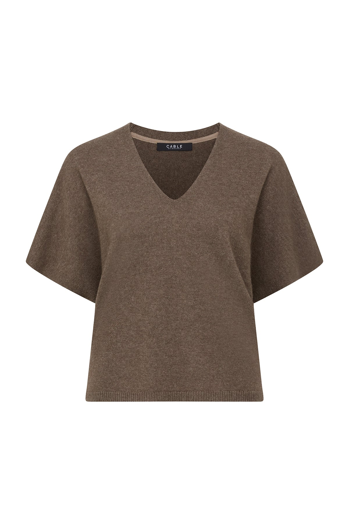 Cable Pure Cashmere Relaxed Top - Coffee