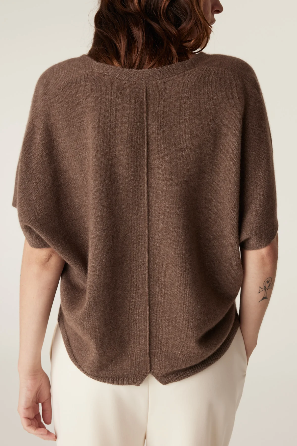 Cable Pure Cashmere Relaxed Top - Coffee