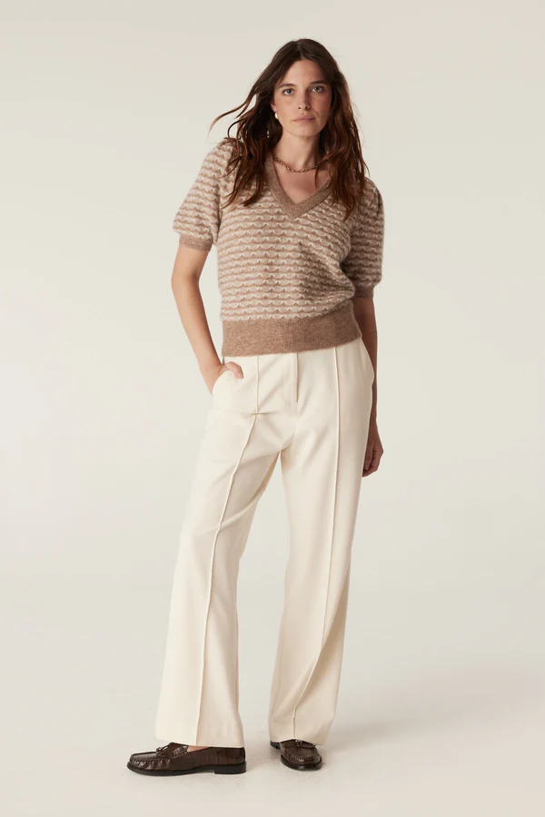 Cable Annika Mohair Top - Latte