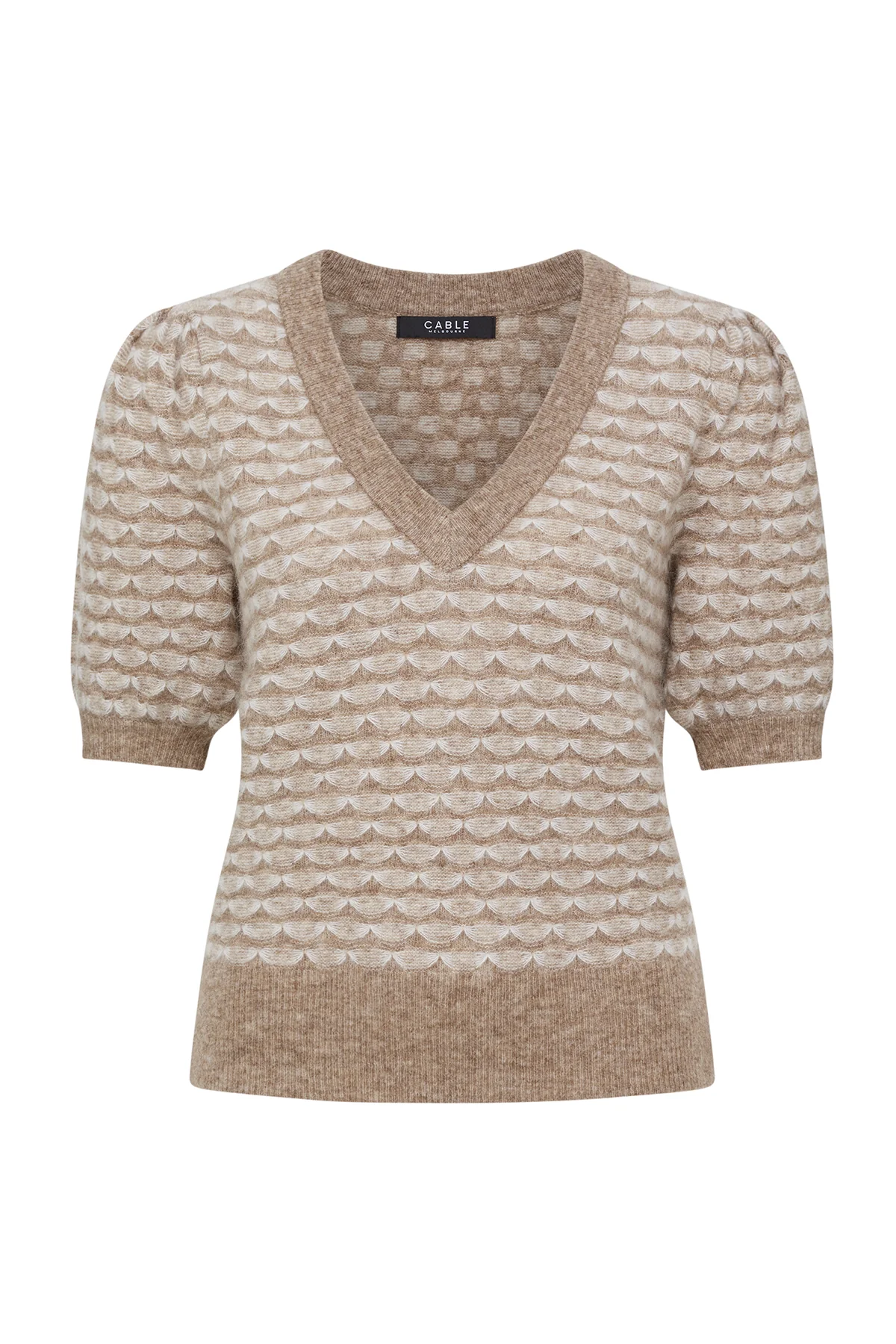 Cable Annika Mohair Top - Latte