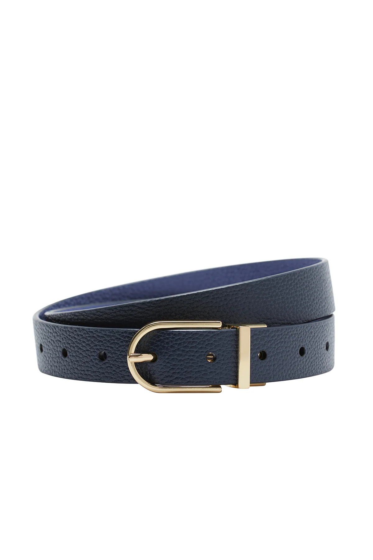 Cable Reversible Belt - Navy