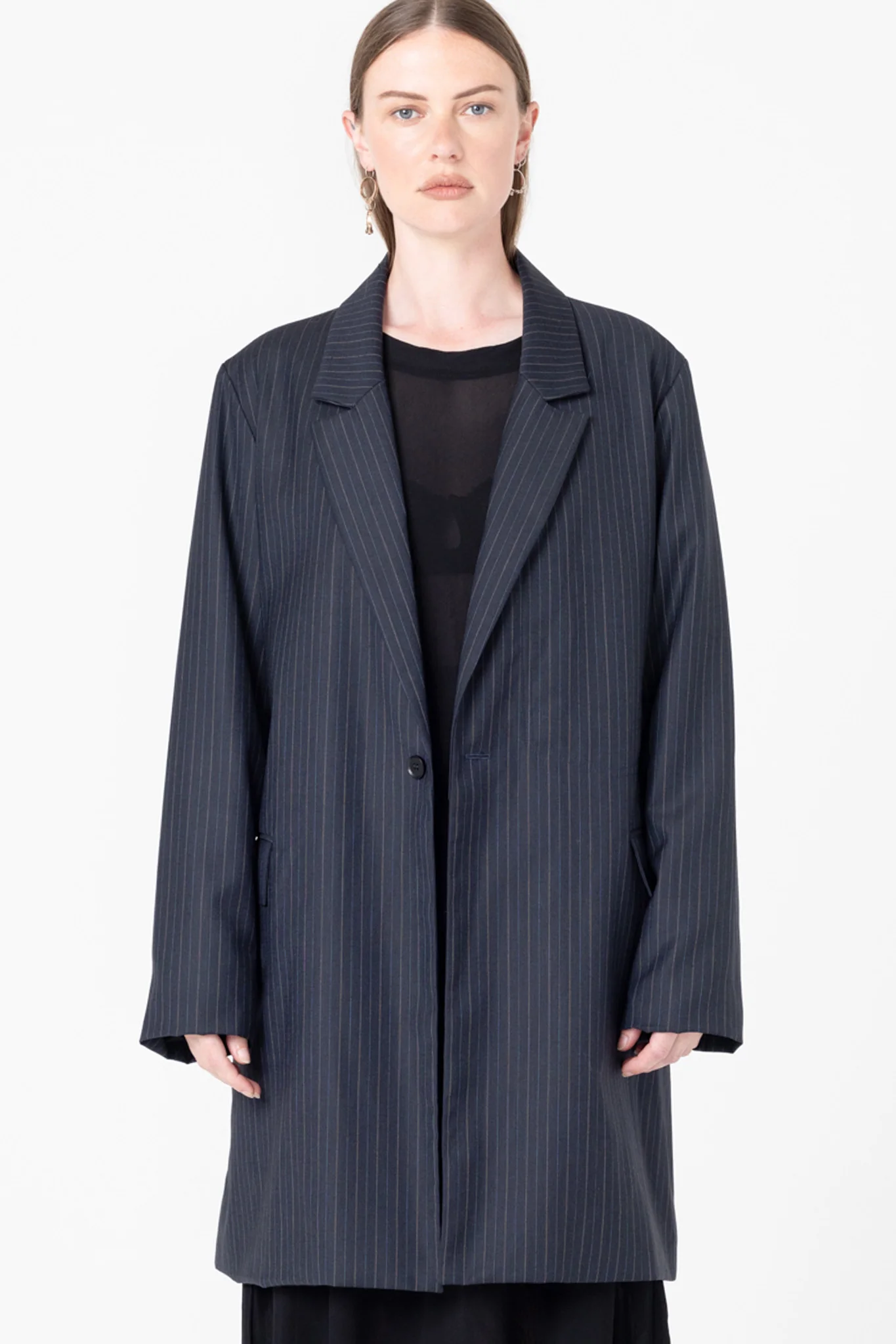 Company of Strangers Powersuit Jacket - Charcoal Stripe