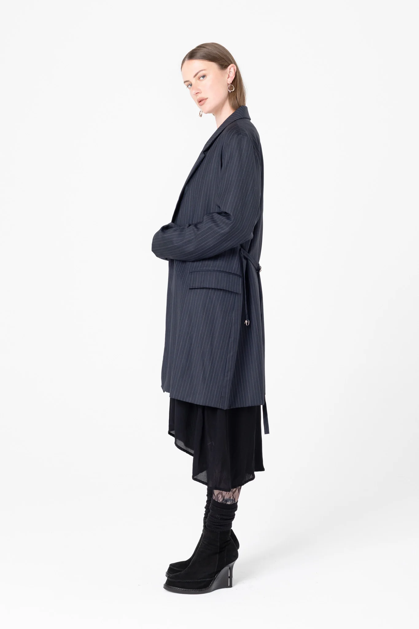 Company of Strangers Powersuit Jacket - Charcoal Stripe