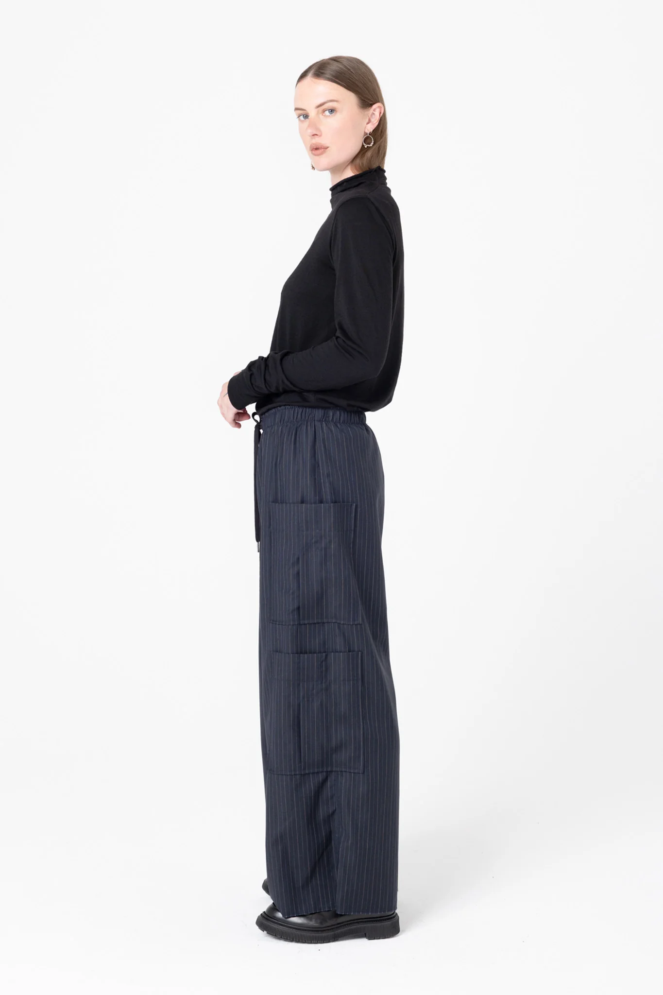 Company of Strangers Boredroom Trackie - Charcoal Stripe