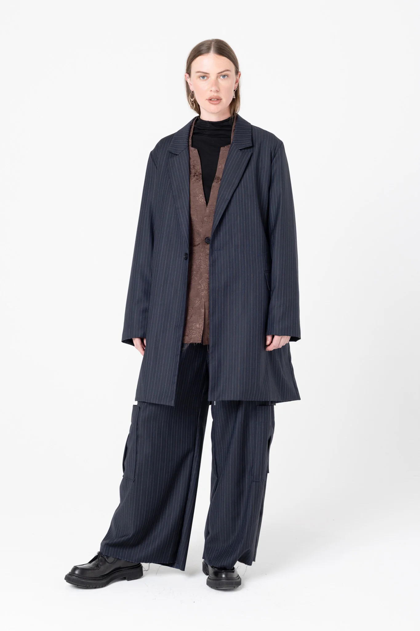 Company of Strangers Powersuit Jacket - Charcoal Stripe