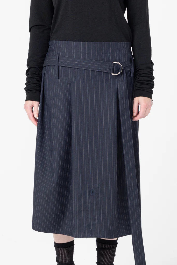 Company of Strangers Transform Skirt - Charcoal Stripe