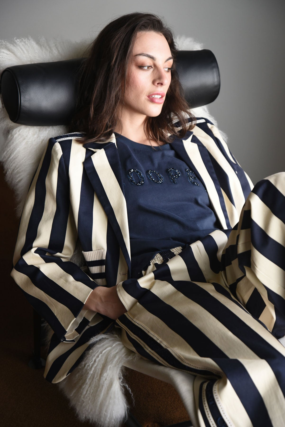 Cooper Back To Track Pant - Navy Stripe