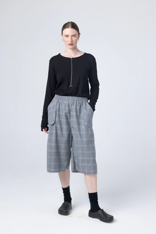 Company of Strangers Love Shorts - Slate Plaid