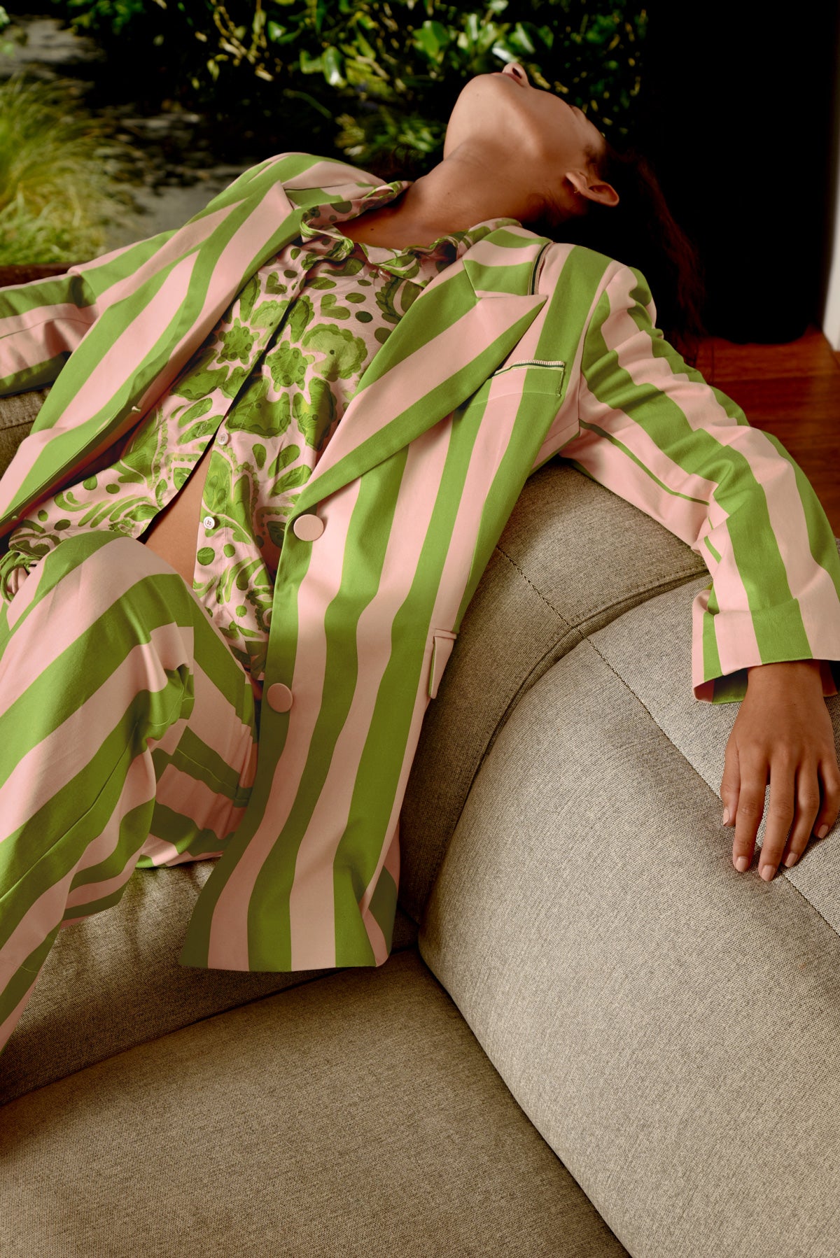 Cooper Blazer of Glory Jacket - Blush/Green Stripe